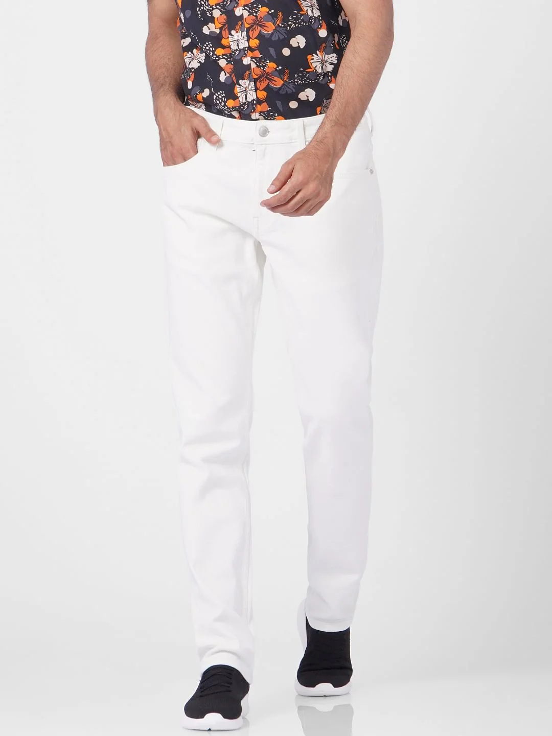 White Low Rise Glenn Slim Jeans - Image 2