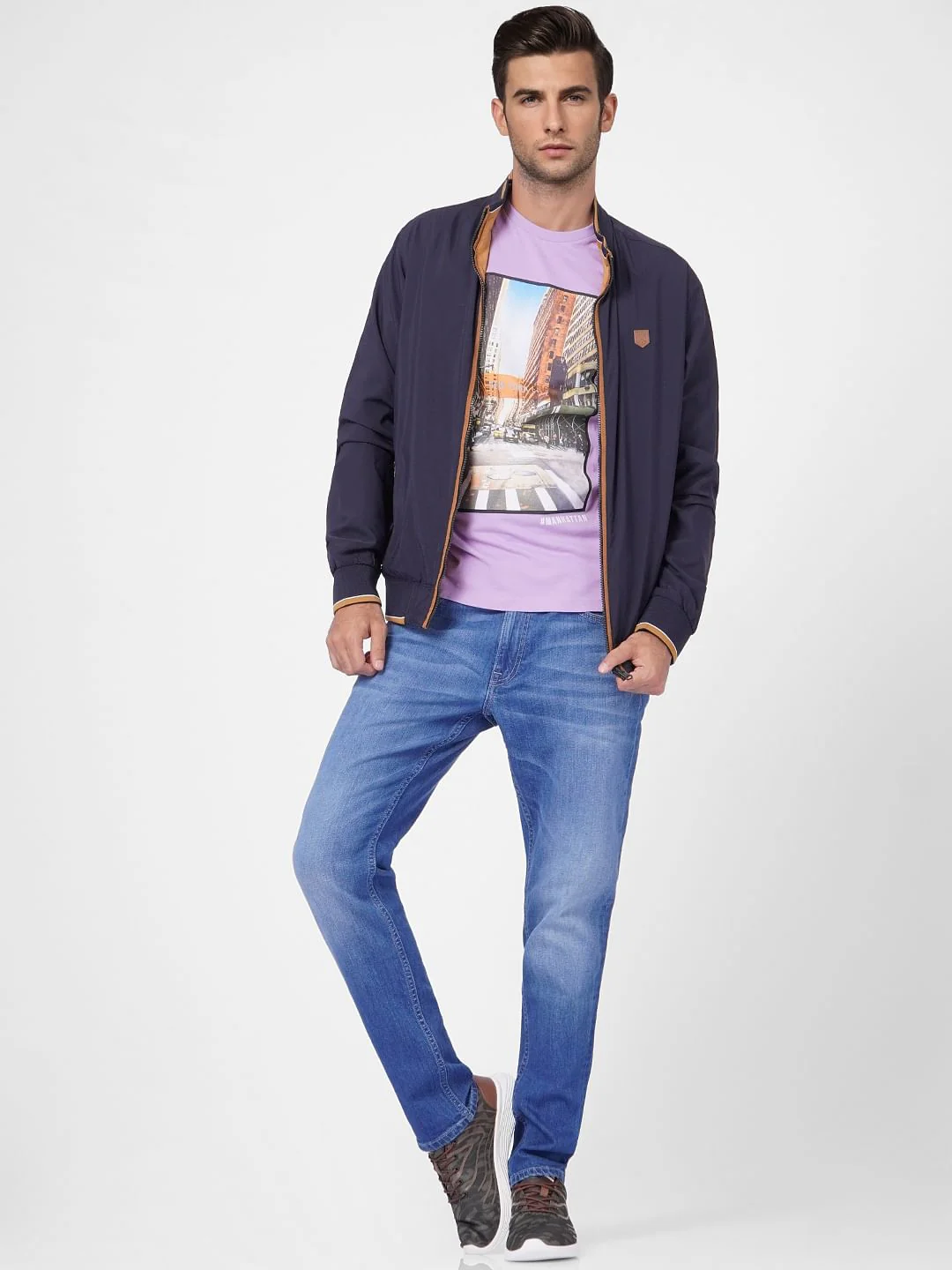 Blue Low Rise Glenn Slim Jeans