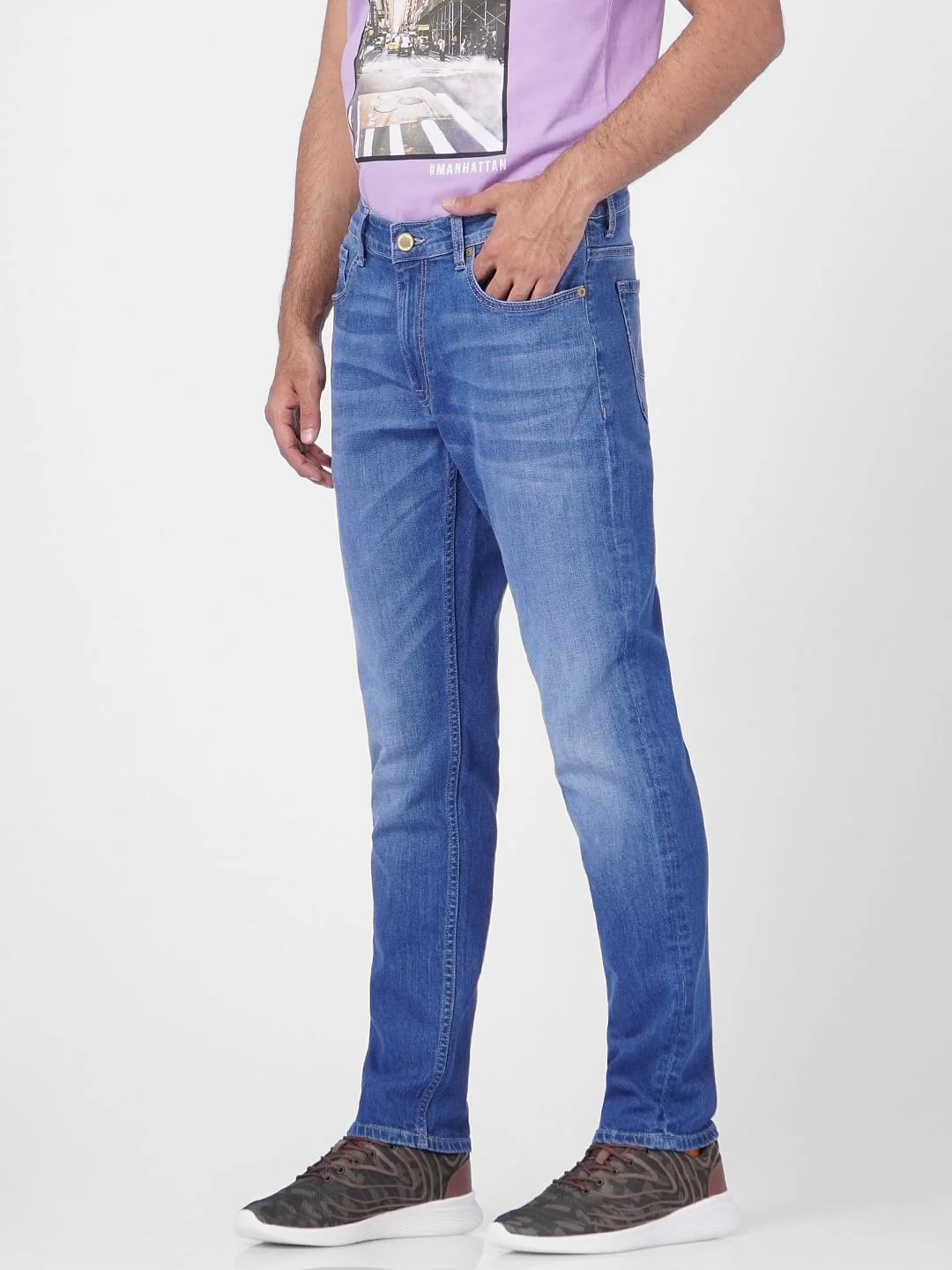 Blue Low Rise Glenn Slim Jeans - Image 3
