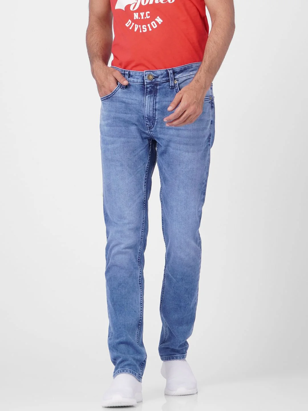 Light Blue Low Rise Washed Ben Skinny Jeans - Image 2
