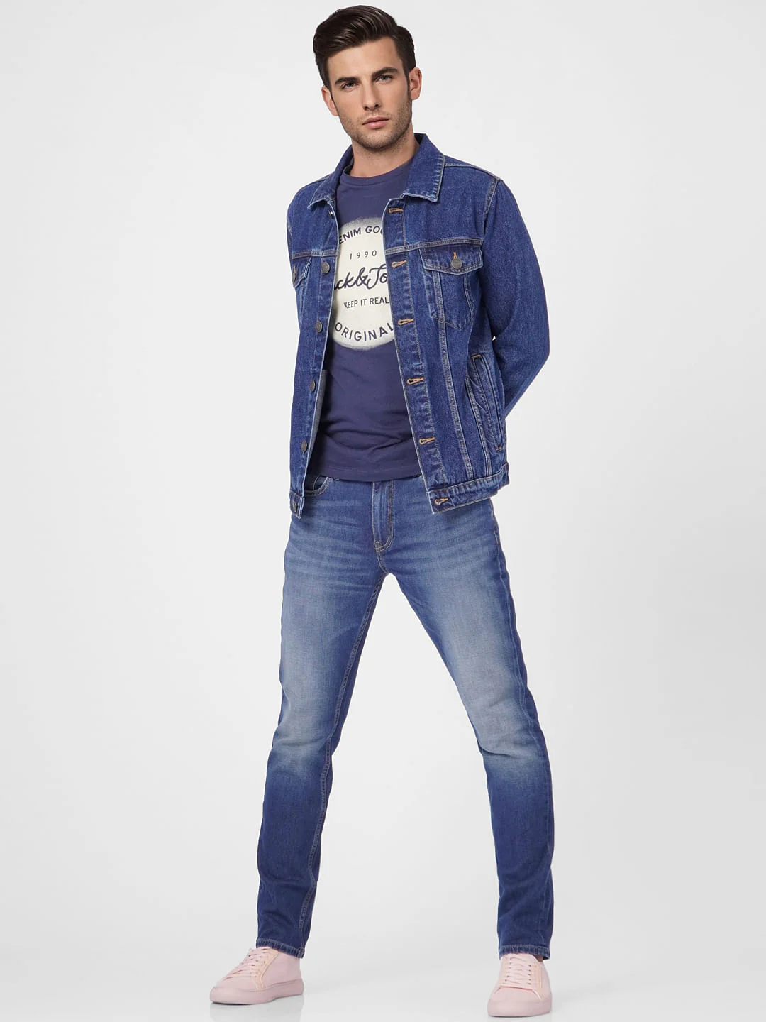 Blue Low Rise Glenn Slim Jeans