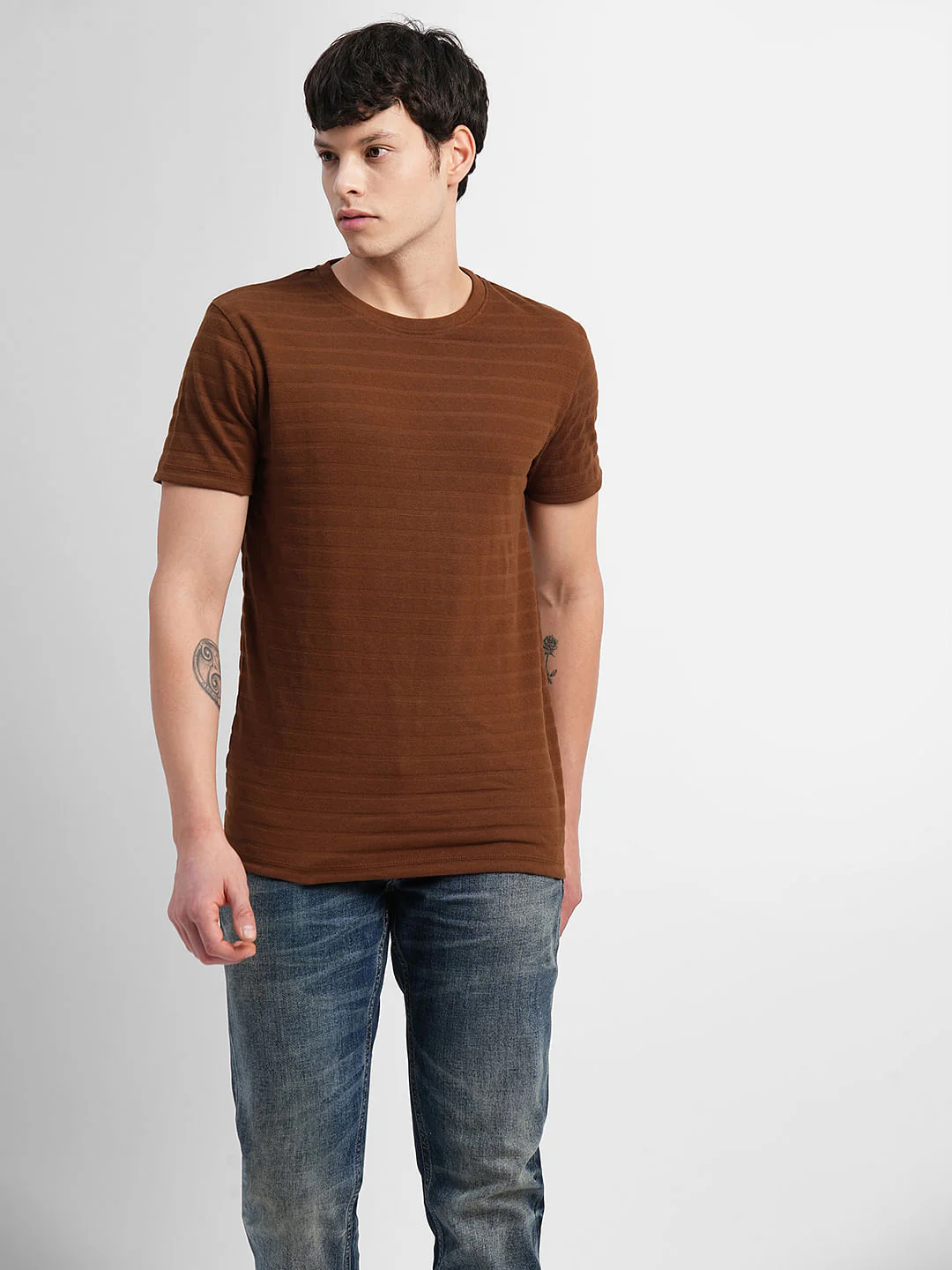 Brown Crew Neck T-shirt - Image 2