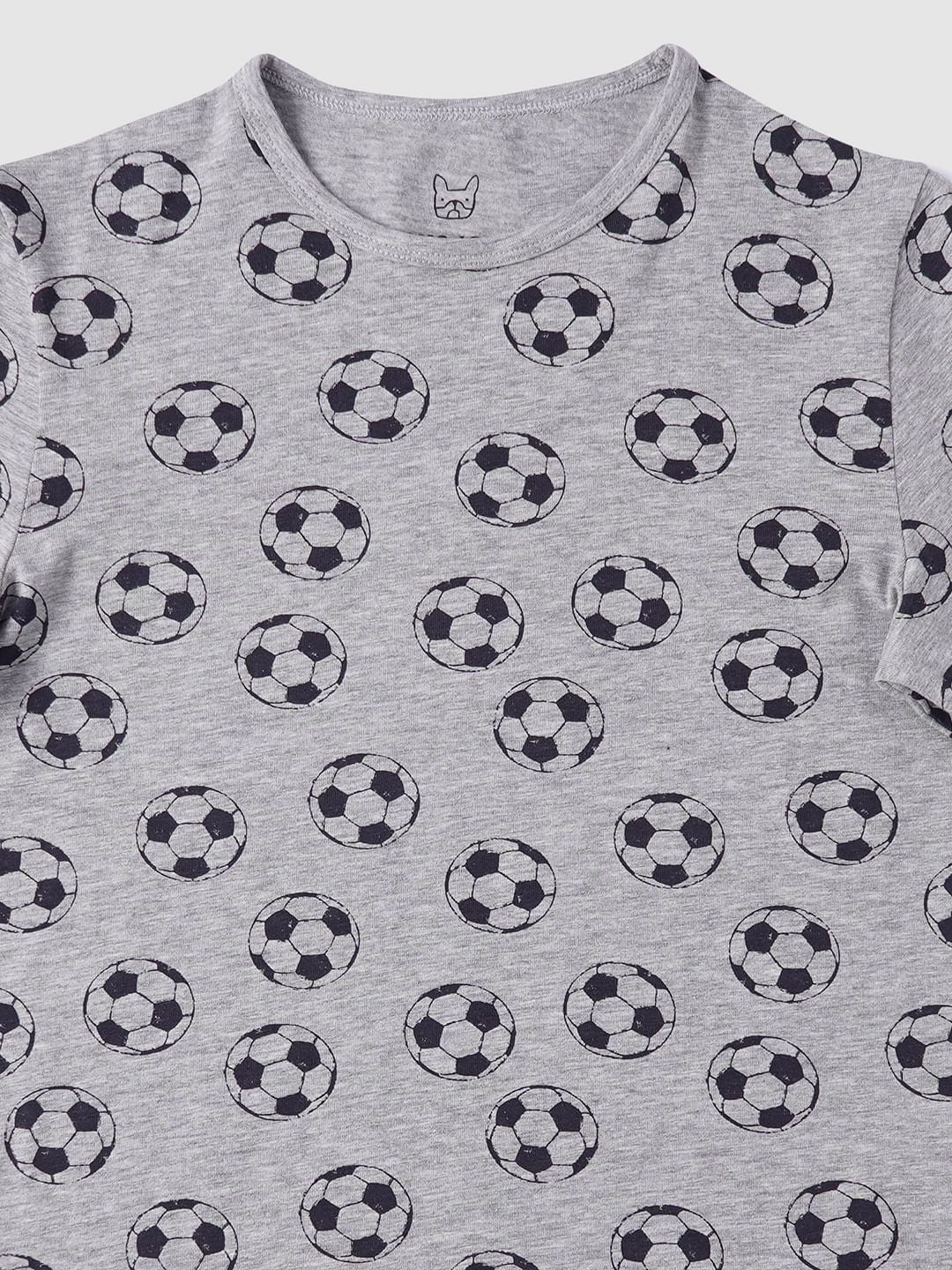 Boys Grey Football Print Sleepwear Set - Image 7