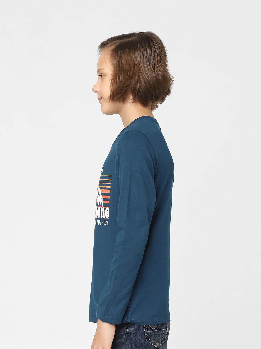 Boys Blue Graphic Print Crew Neck T-shirt - Image 3