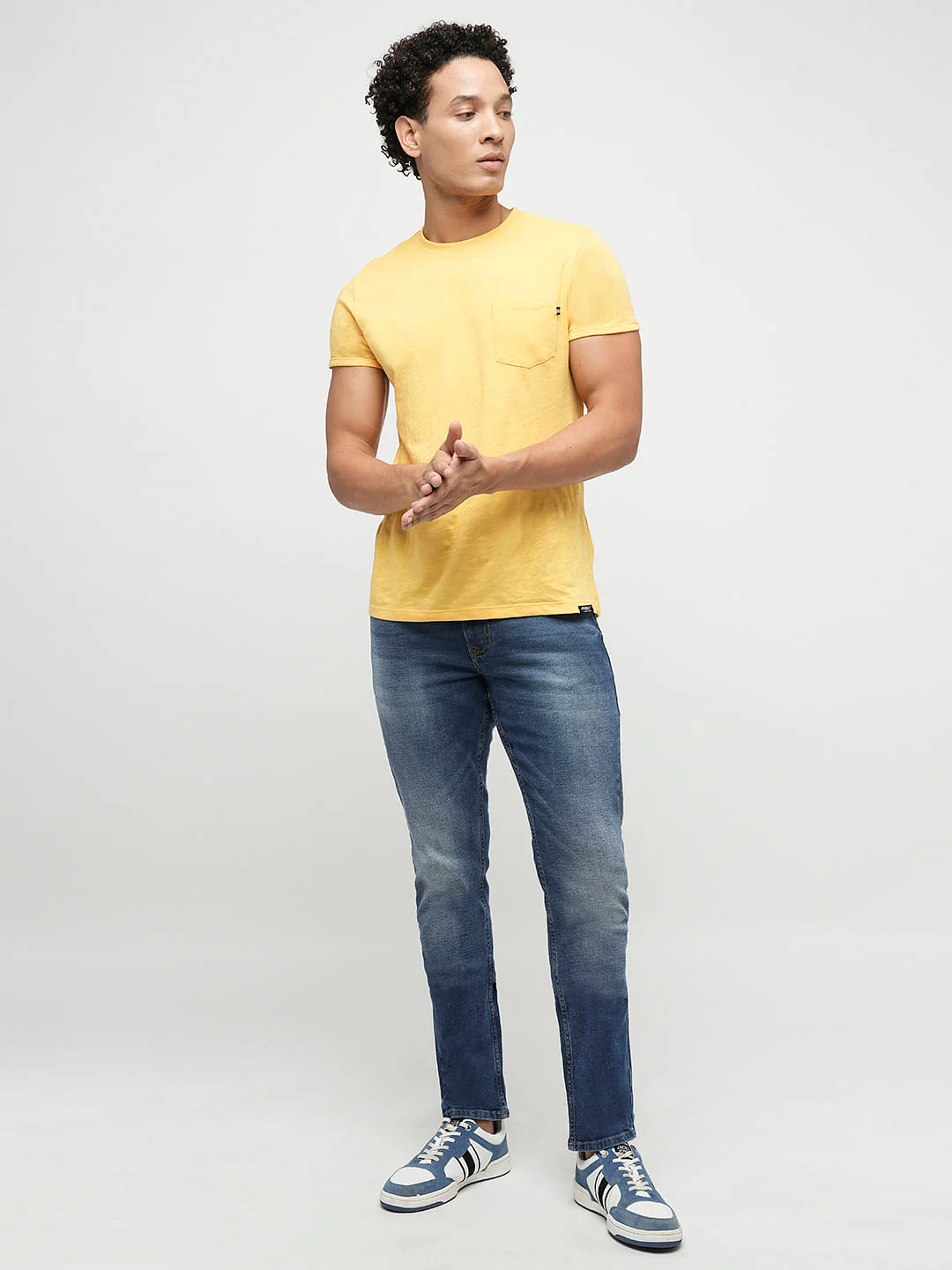 PRODUKT by JACK&JONES Blue Mid Rise Washed Slim Fit Jeans - Image 5