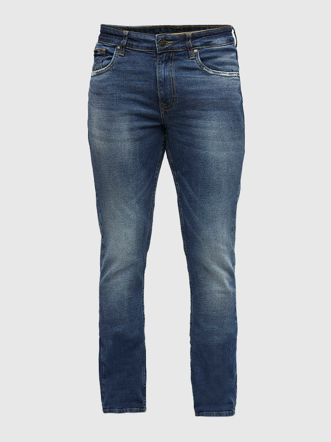 PRODUKT by JACK&JONES Blue Mid Rise Washed Slim Fit Jeans - Image 7