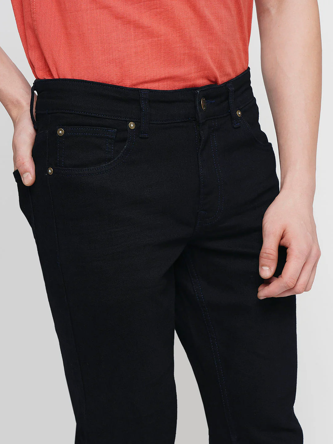 PRODUKT by JACK&JONES Dark Blue Mid Rise Slim Fit Jeans - Image 6