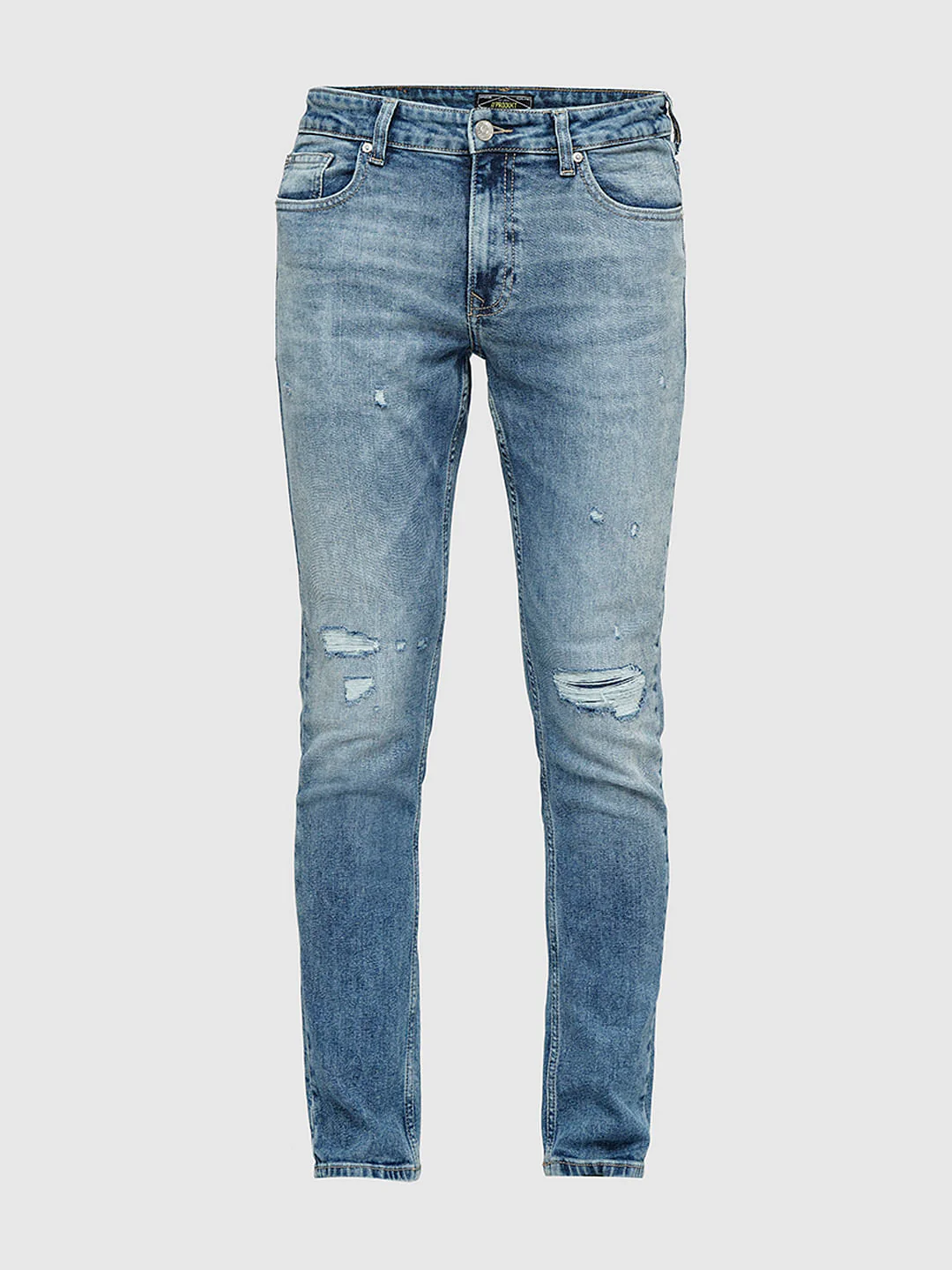 PRODUKT by JACK&JONES Light Blue Mid Rise Washed Slim Fit Jeans - Image 7