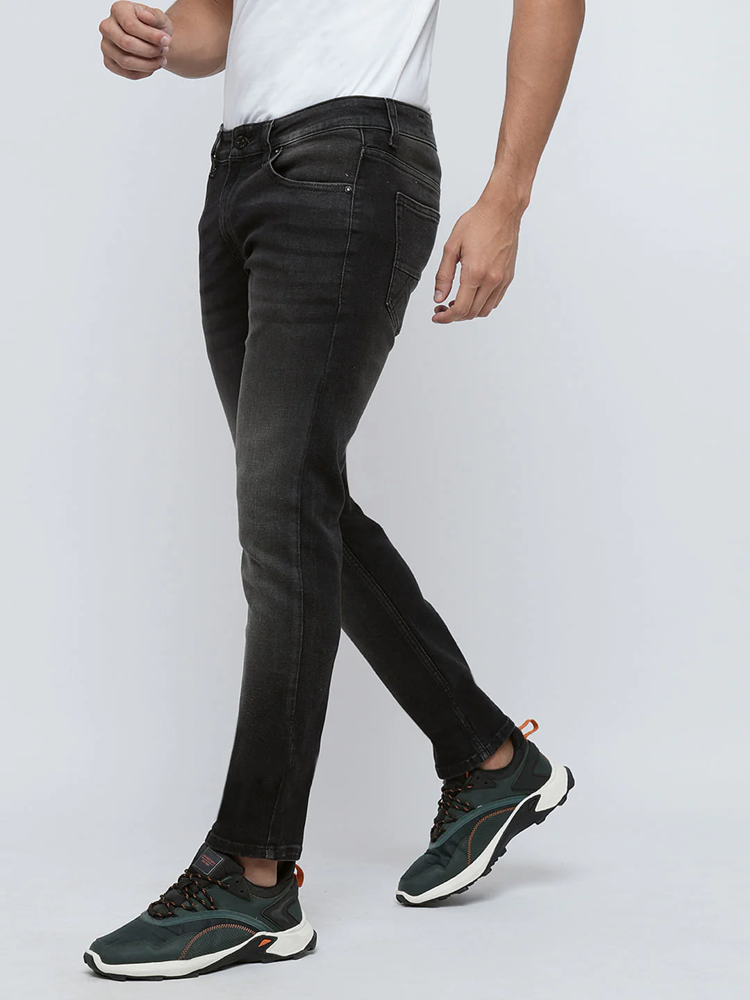 PRODUKT by JACK&JONES Black Mid Rise Washed Slim Fit Jeans - Image 3
