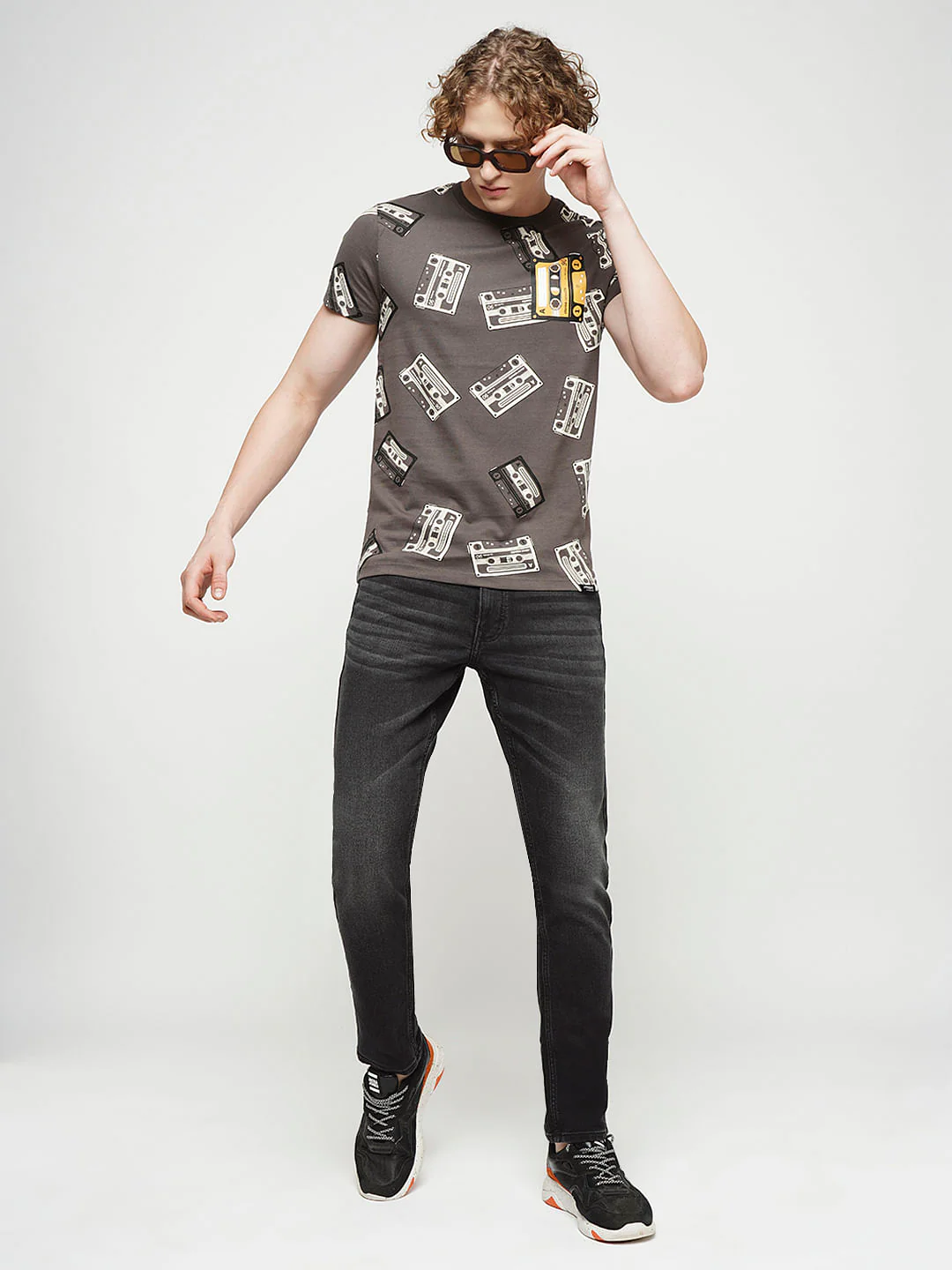 PRODUKT by JACK&JONES Dark Grey Mid Rise Washed Slim Fit Jeans - Image 5
