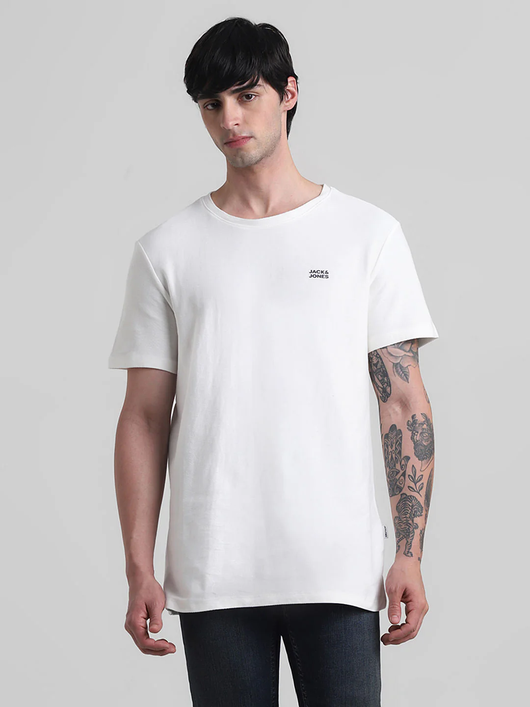 White Oversized Crew Neck T-shirt - Image 2