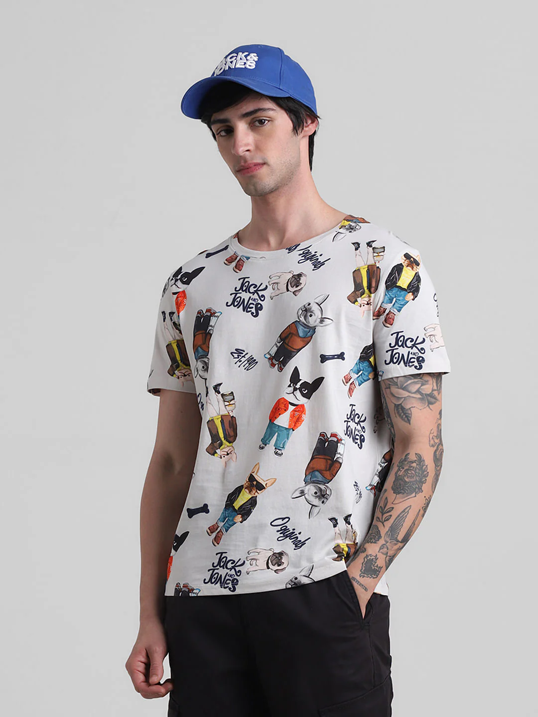 White Printed Crew Neck T-shirt