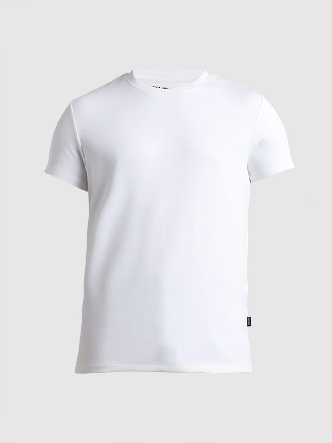White Pique Knit Crew Neck T-shirt - Image 7