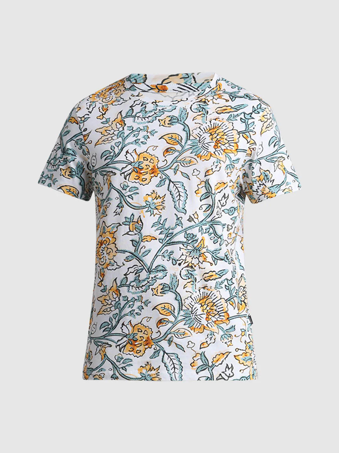 White Printed Crew Neck T-shirt - Image 7