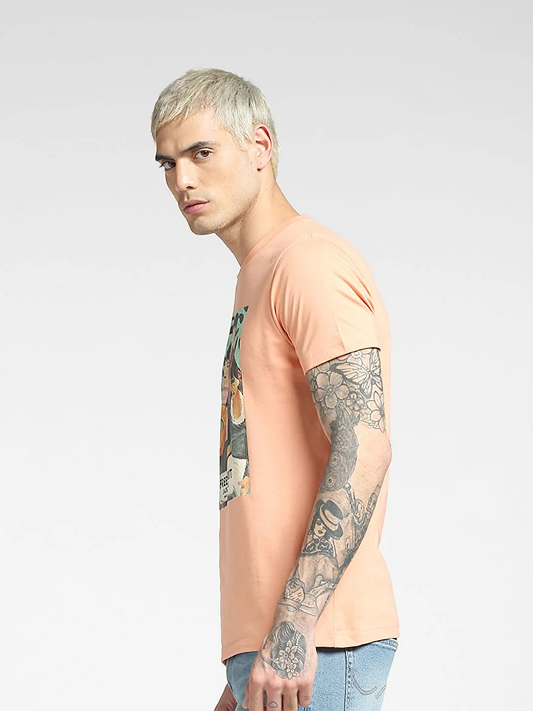 Peach Graphic Print T-shirt - Image 3