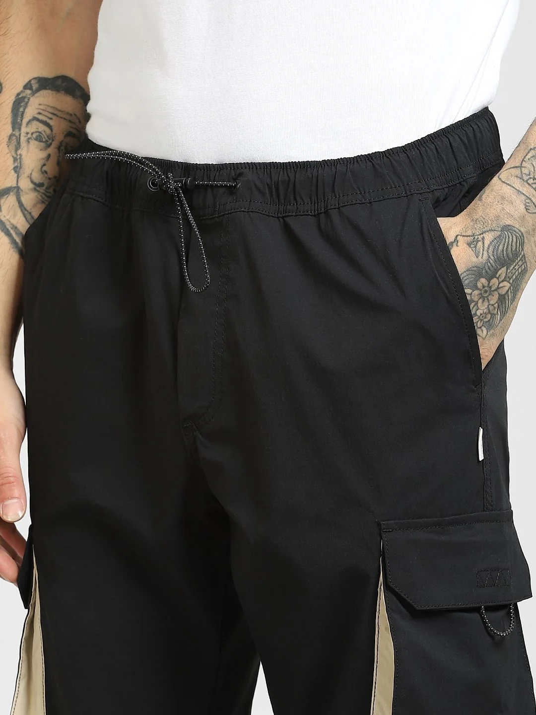 Black Mid Rise Drawstring Pants - Image 5