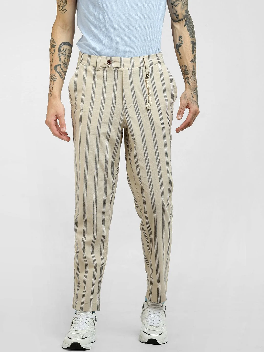 Beige Striped Pants - Image 2