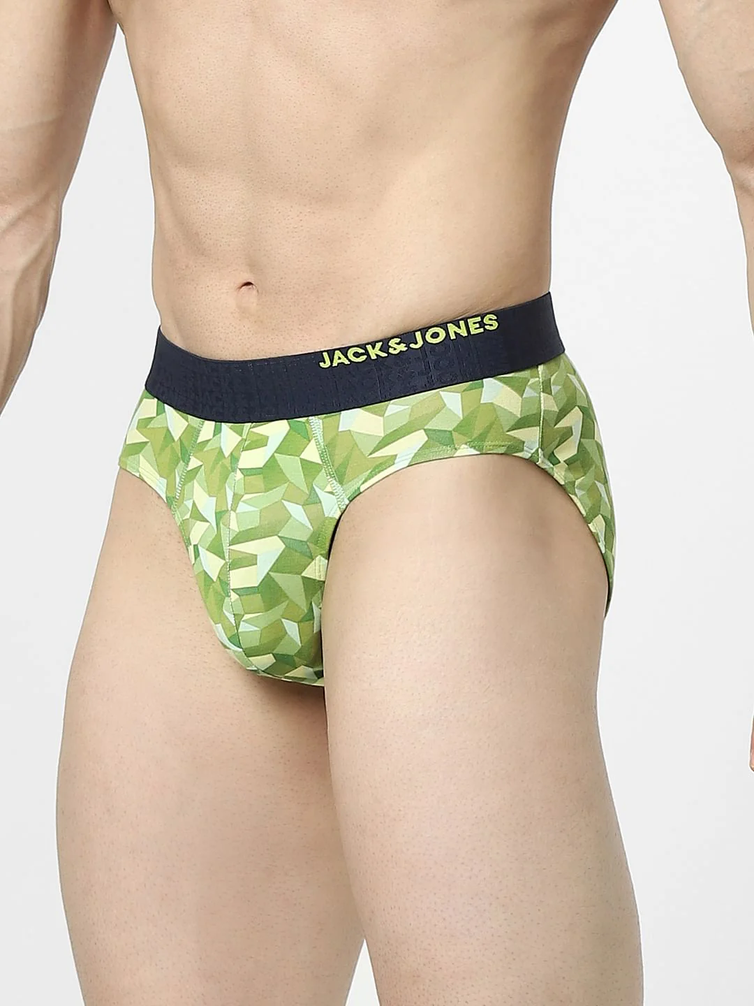 Green Abstract Print Briefs - Image 2