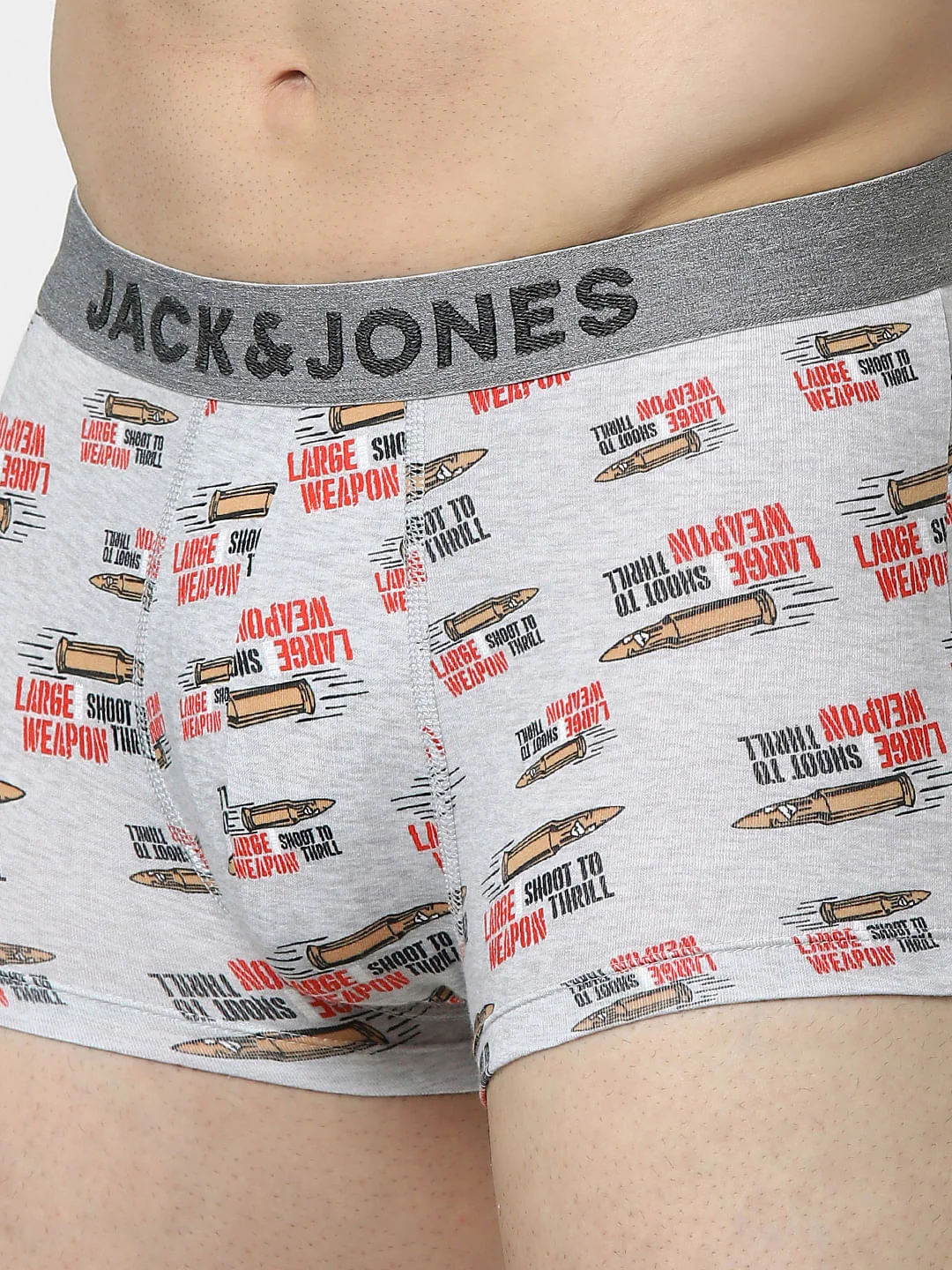 Grey Graphic Print Trunks - Image 4