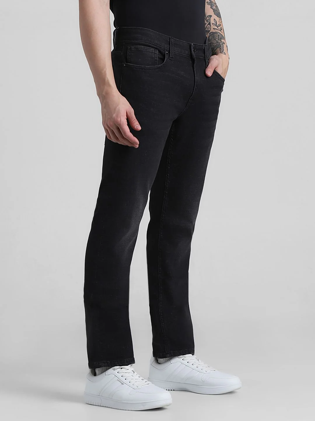 Black Mid Rise Clark Regular Fit Jeans - Image 2