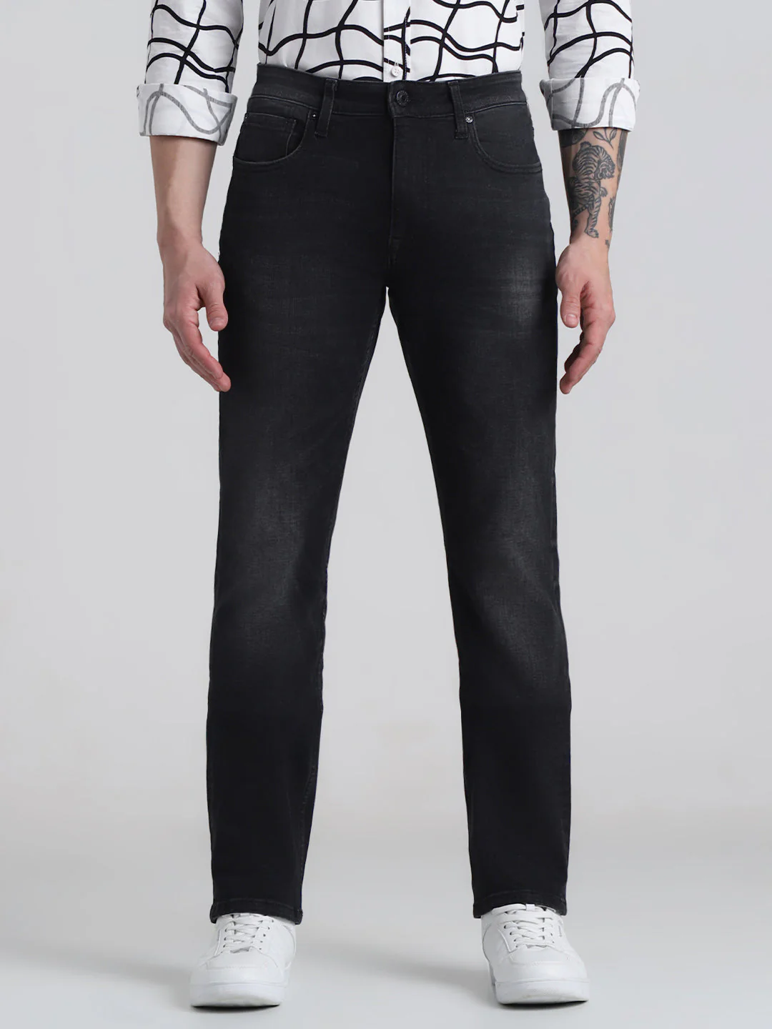 Low Rise Regular Fit Jeans - Black - Image 7