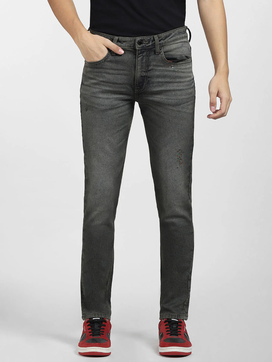 Dark Blue Low Rise Distressed Glenn Slim Jeans - Image 2