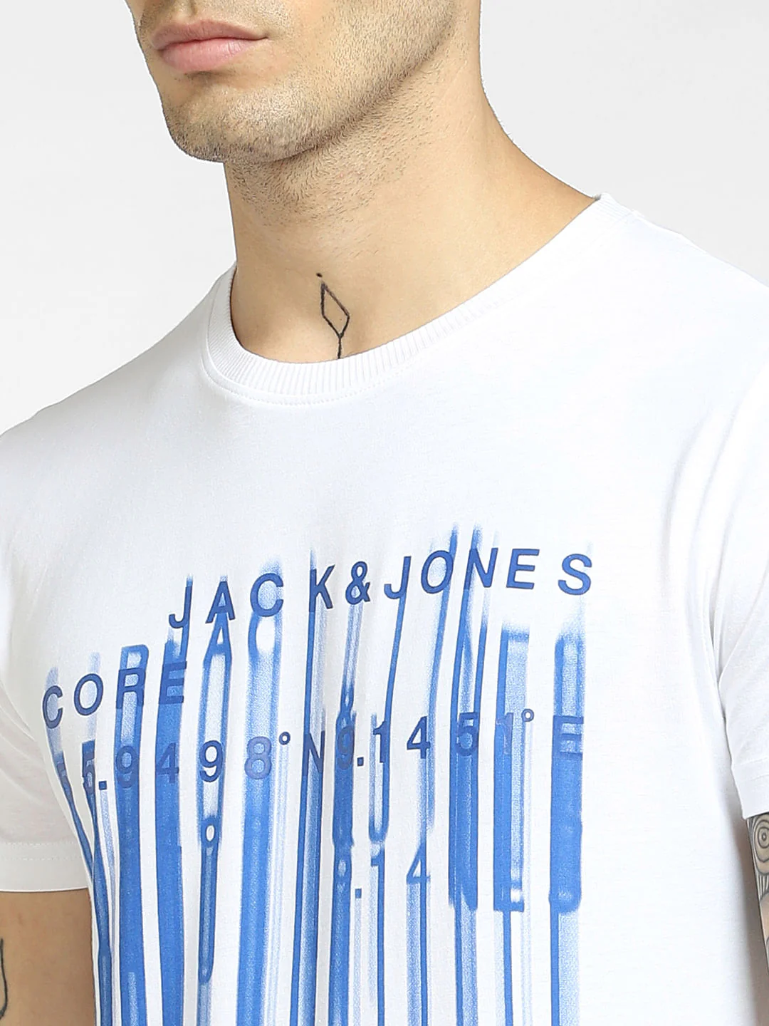 White Logo Print Crew Neck T-shirt - Image 5