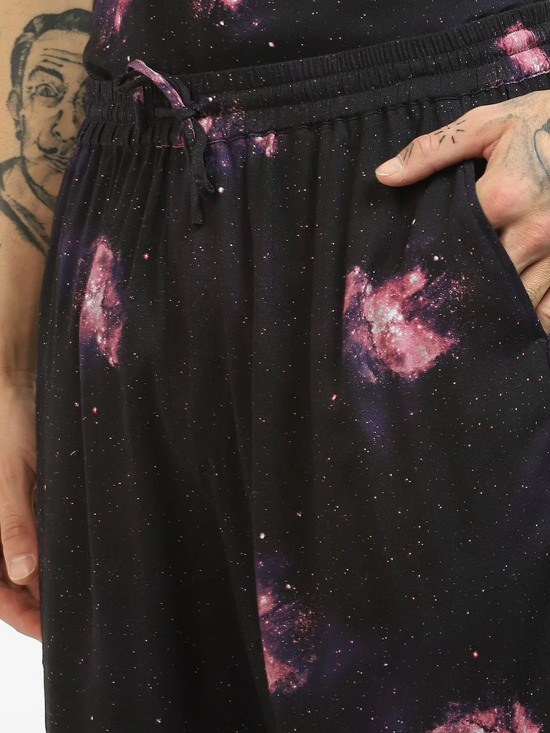 Black Galaxy Print Co-ord Shorts - Image 5