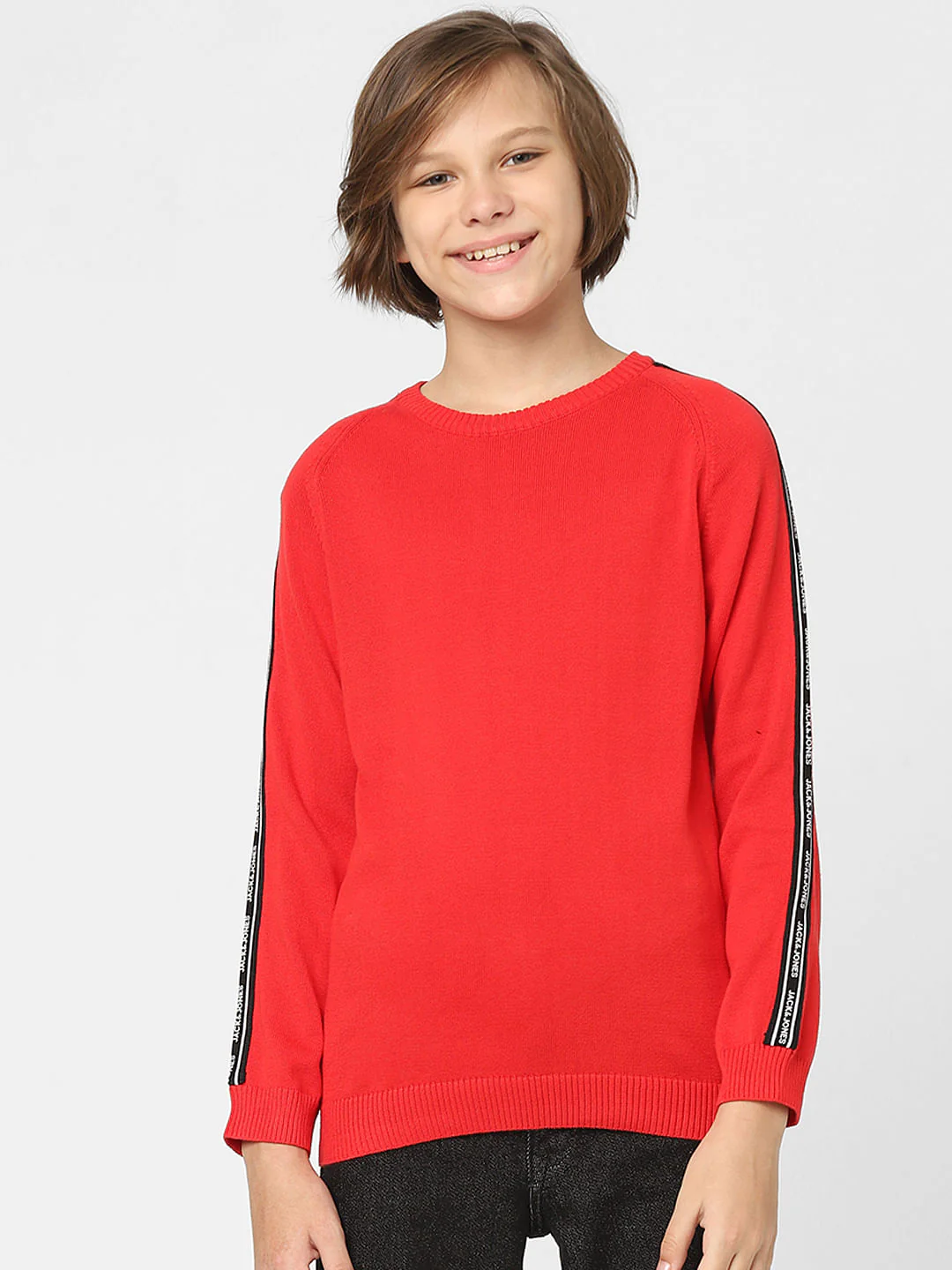 Boys Red Tape Detail Pullover - Image 2