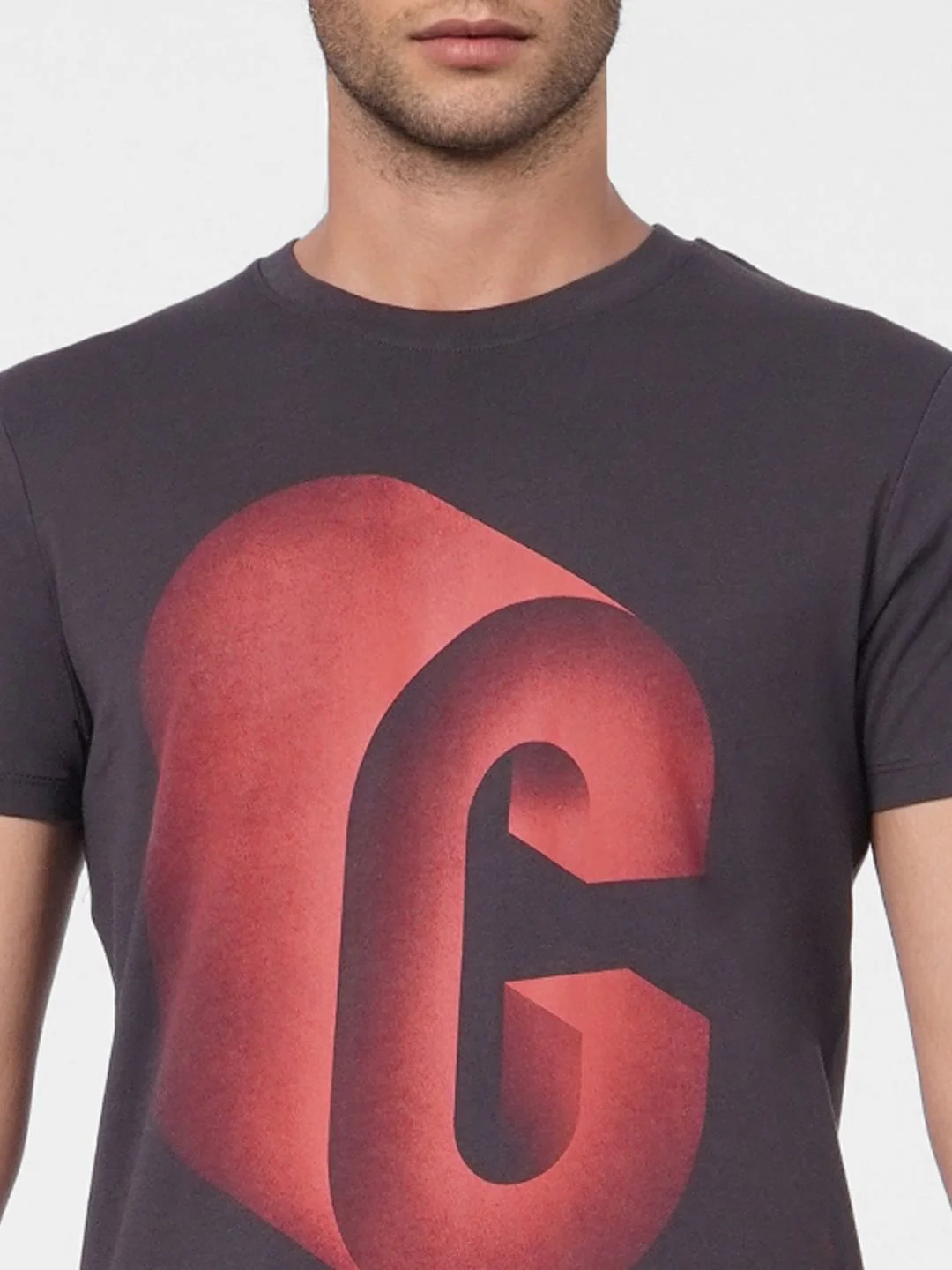 Black Graphic Print Crew Neck T-shirt - Image 6