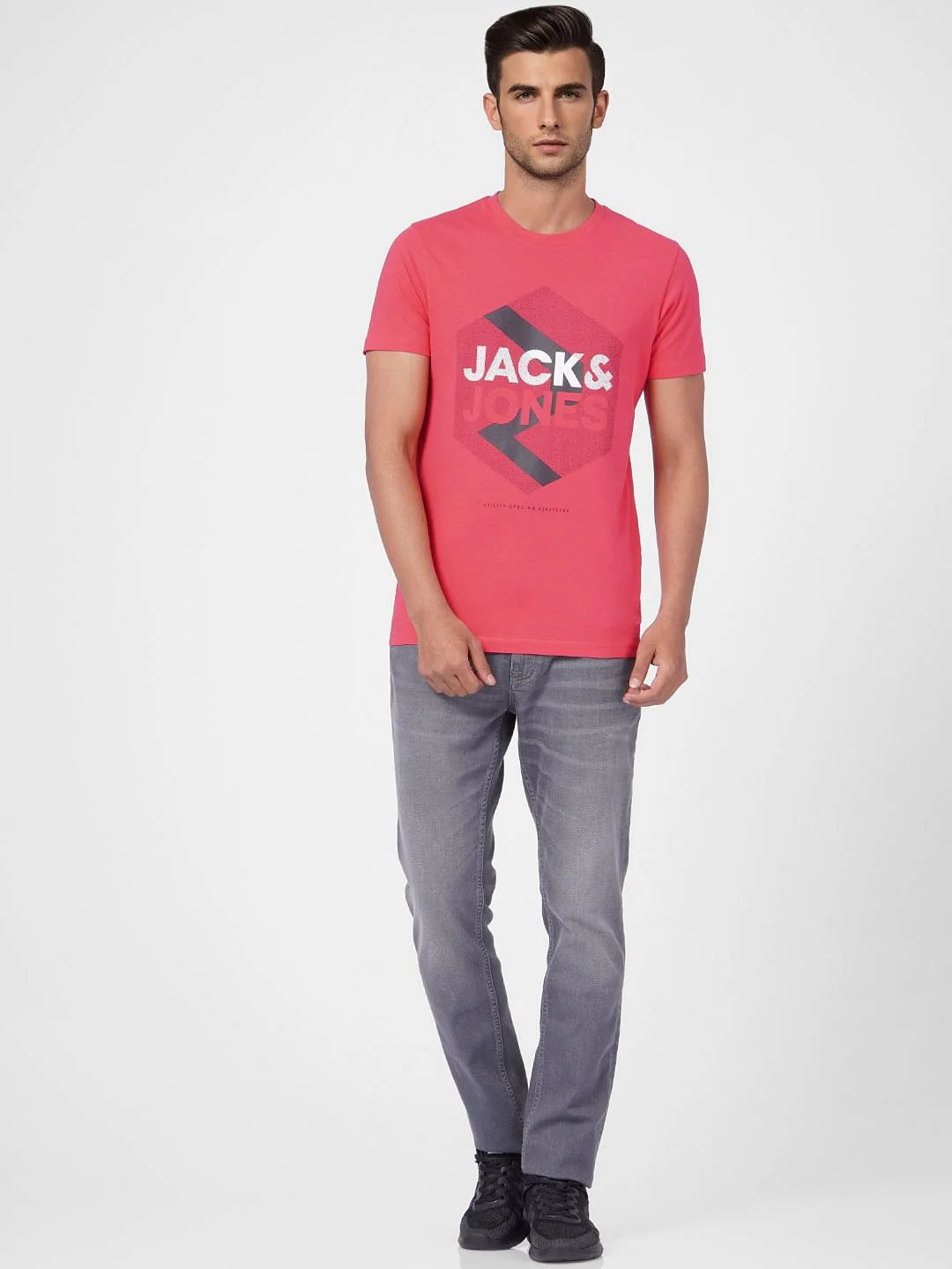 Pink Graphic Print Crew Neck T-shirt - Image 6