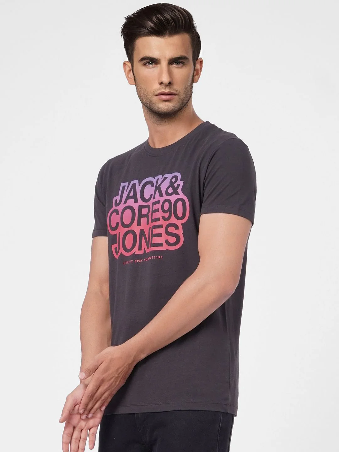 Black Graphic Print Crew Neck T-shirt - Image 3