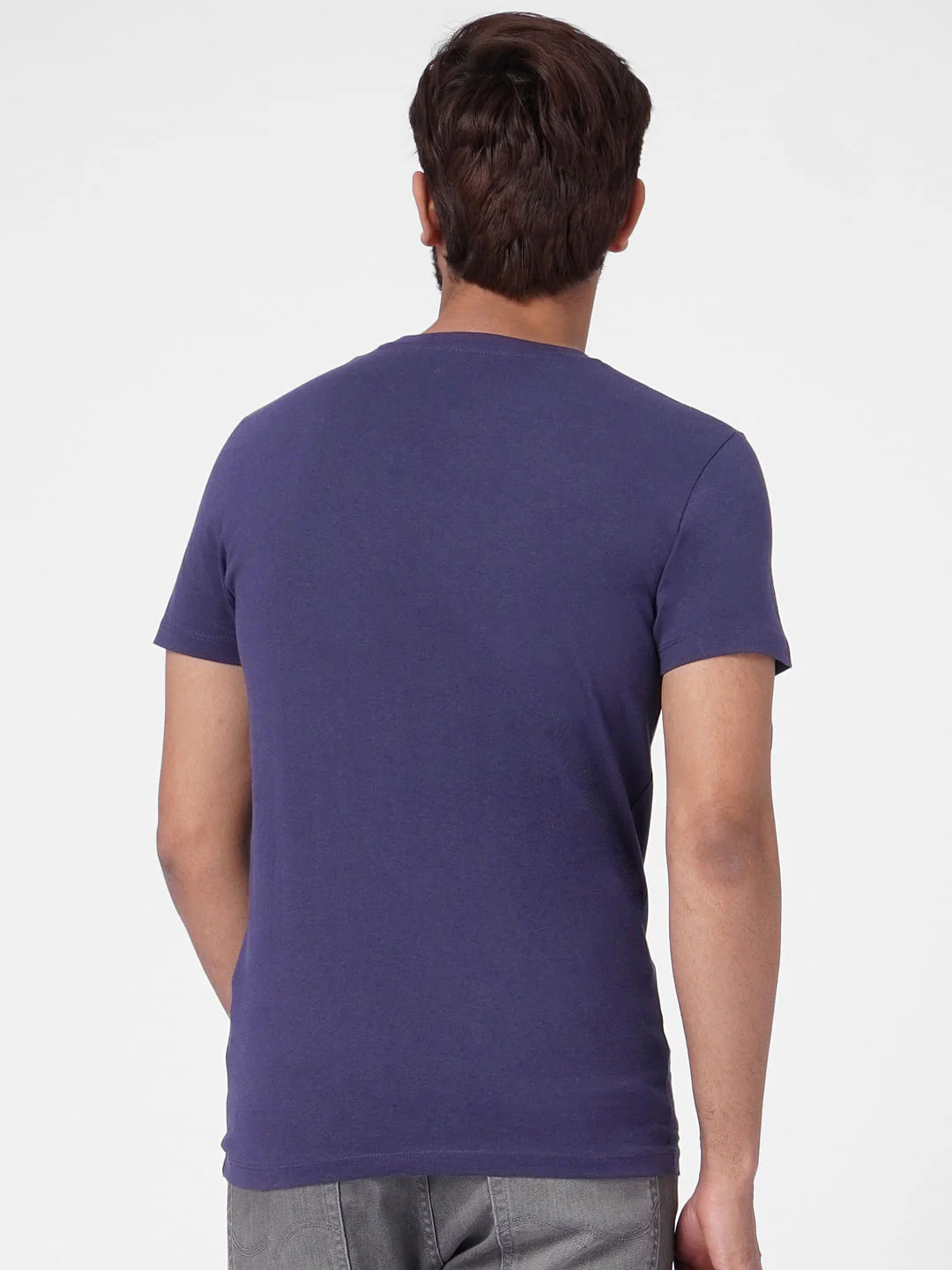Blue Logo Print Crew Neck T-shirt - Image 4