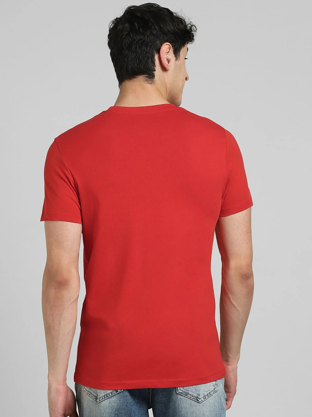 Red Graphic Print Crew Neck T-shirt - Image 4