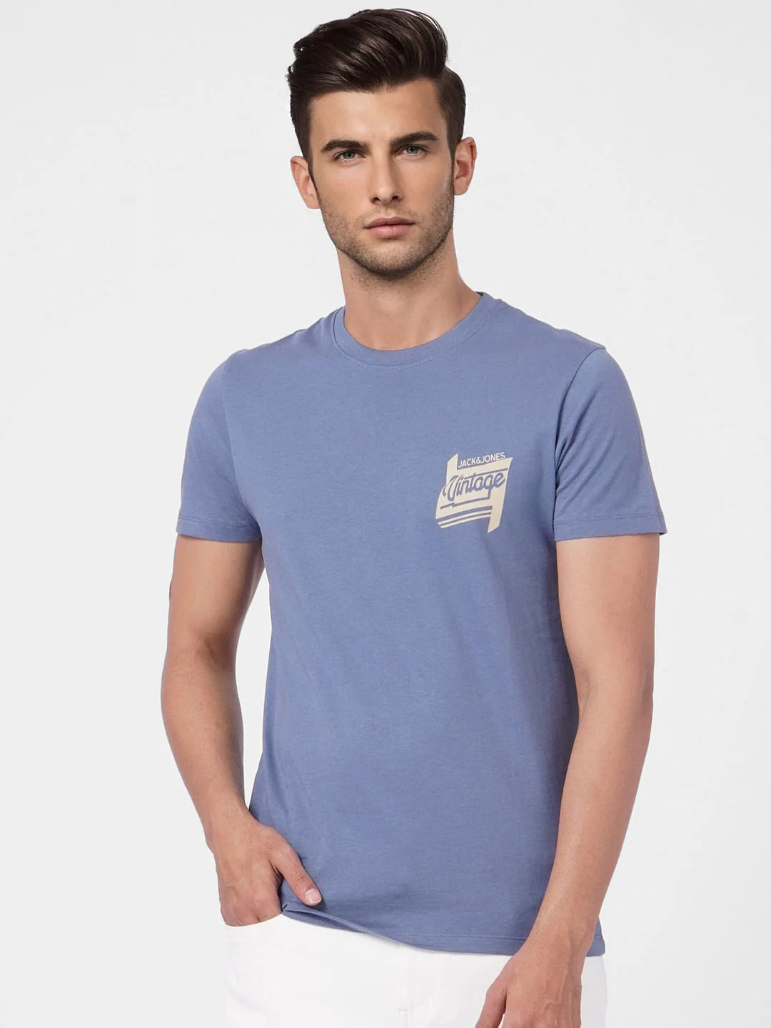 Blue Crew Neck T-shirt - Image 2