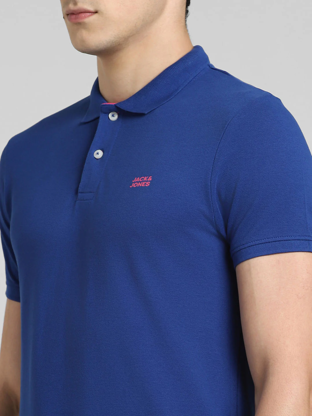 Blue Logo Print Polo Neck T-shirt - Image 5