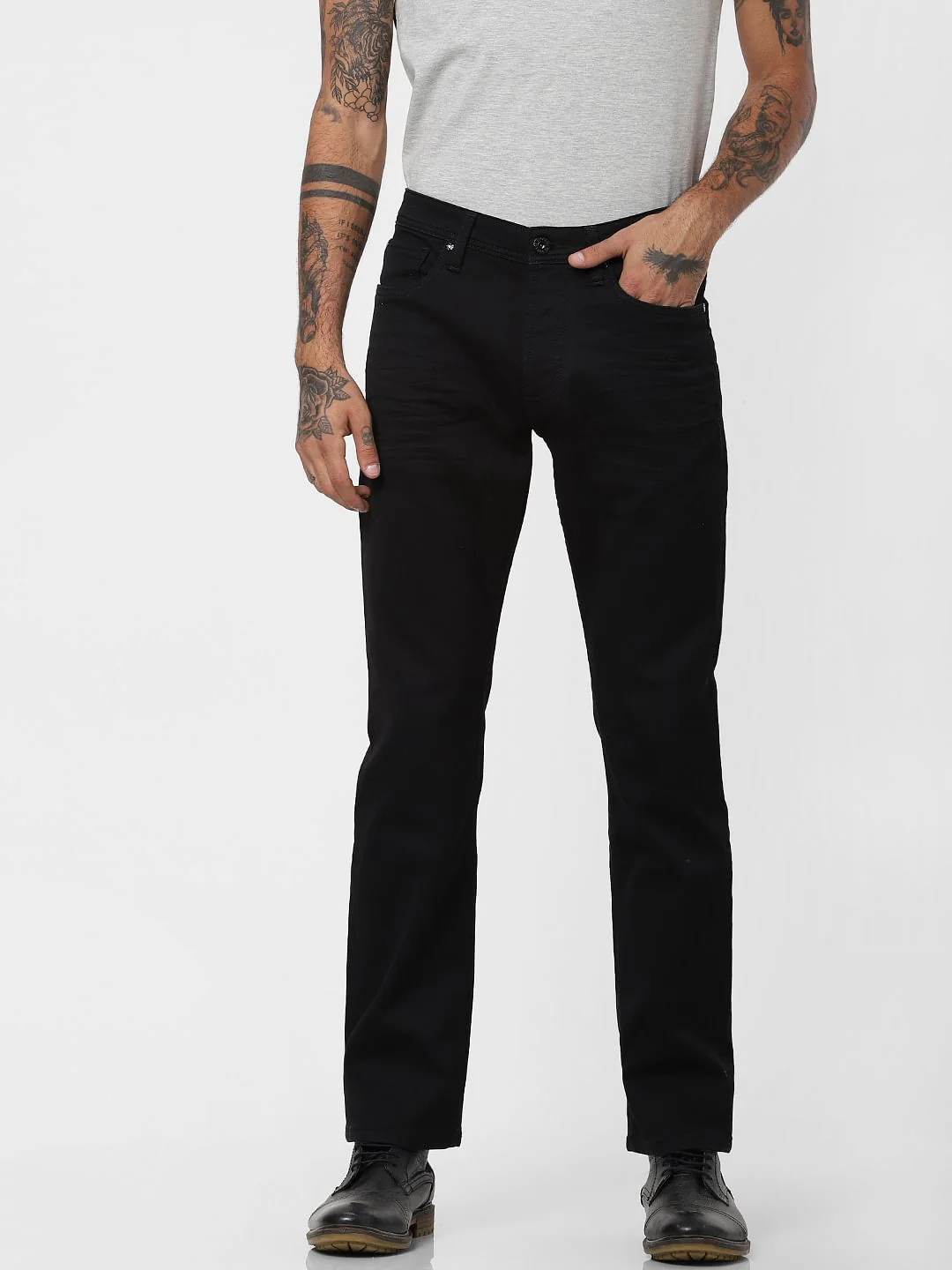 Black Mid Rise Clark Regular Fit Jeans - Image 2