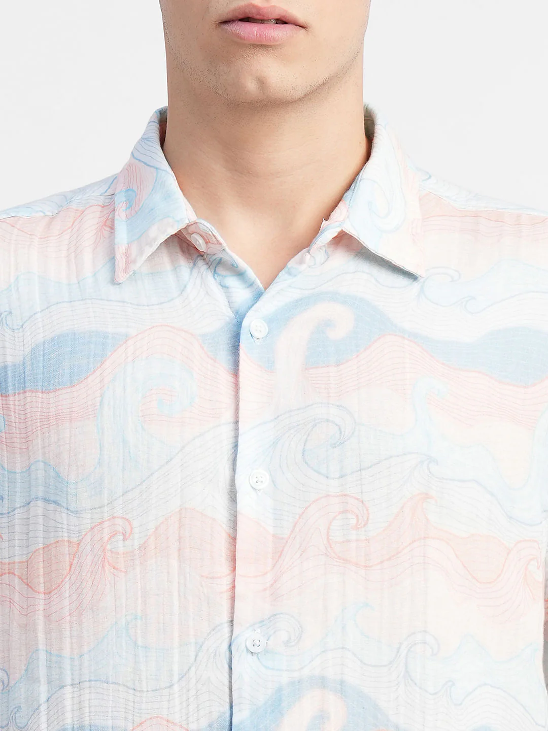 White Printed Short Sleeves Shirt - Image 5