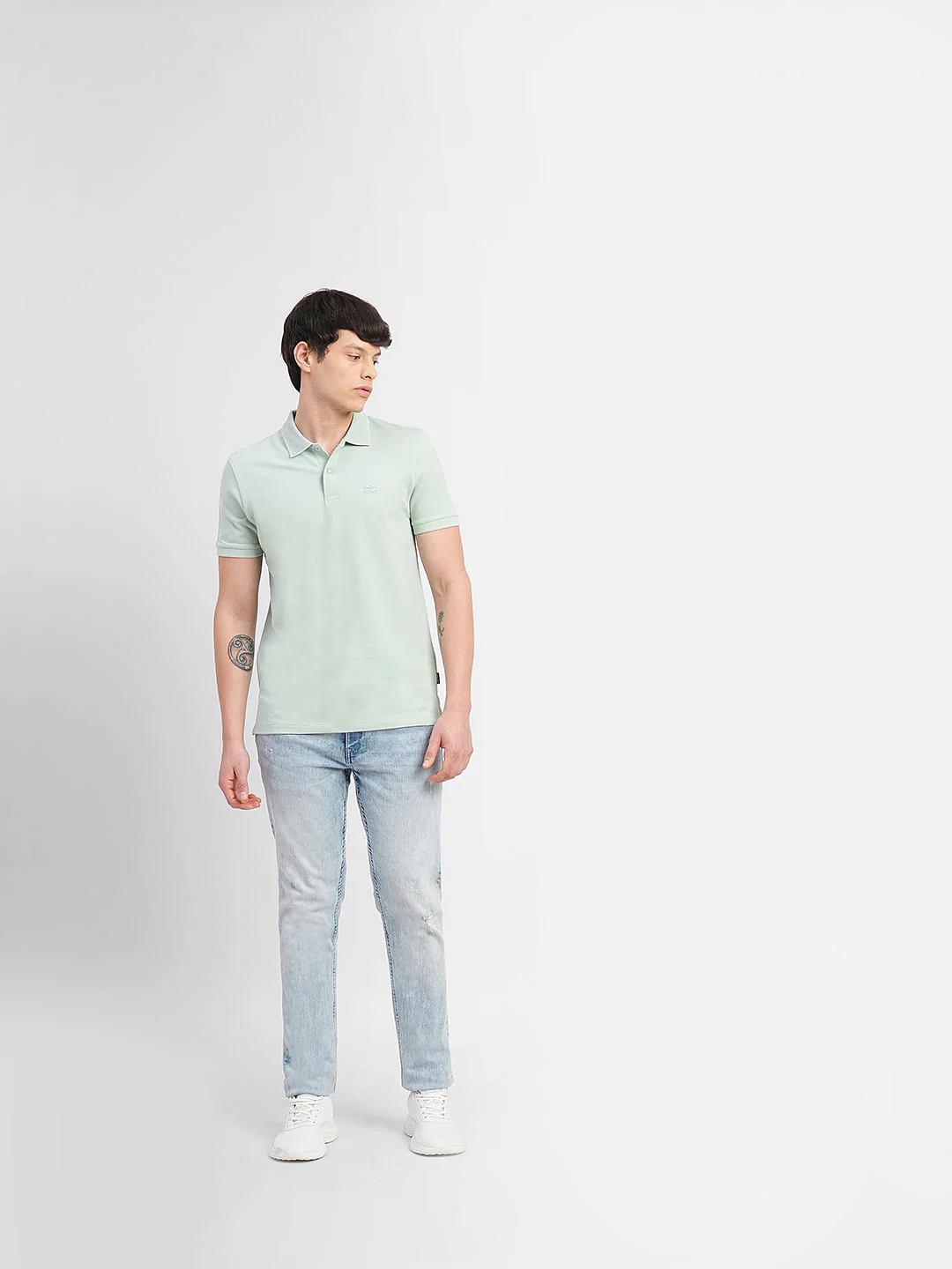 Green Logo Print Polo T-shirt - Image 6