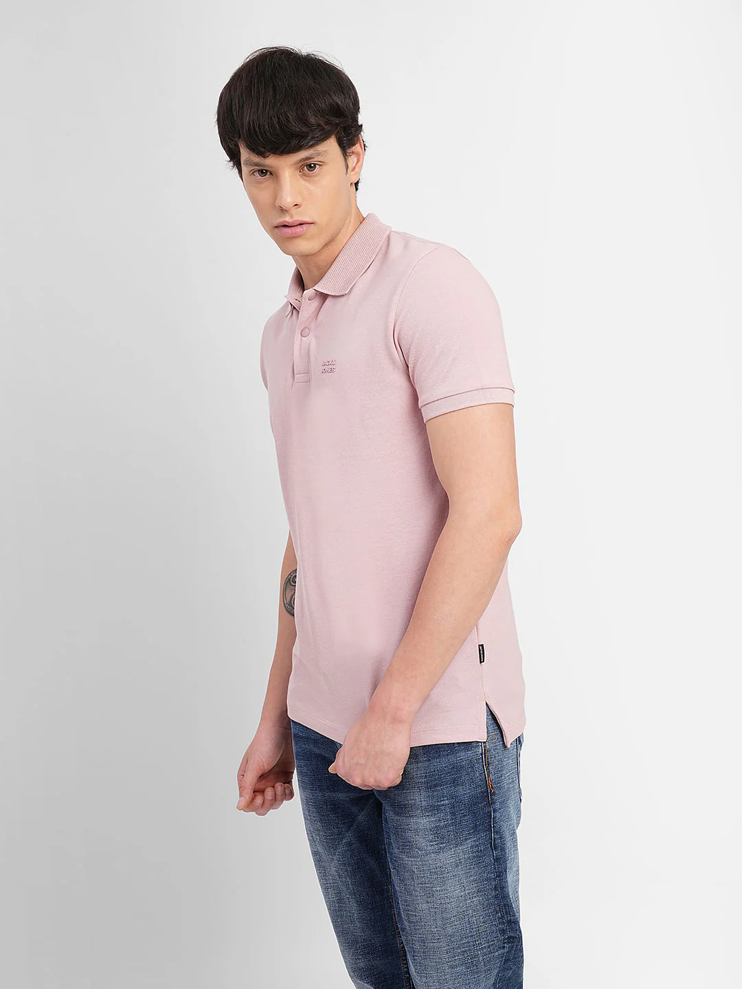 Pink Logo Print Polo T-shirt - Image 3