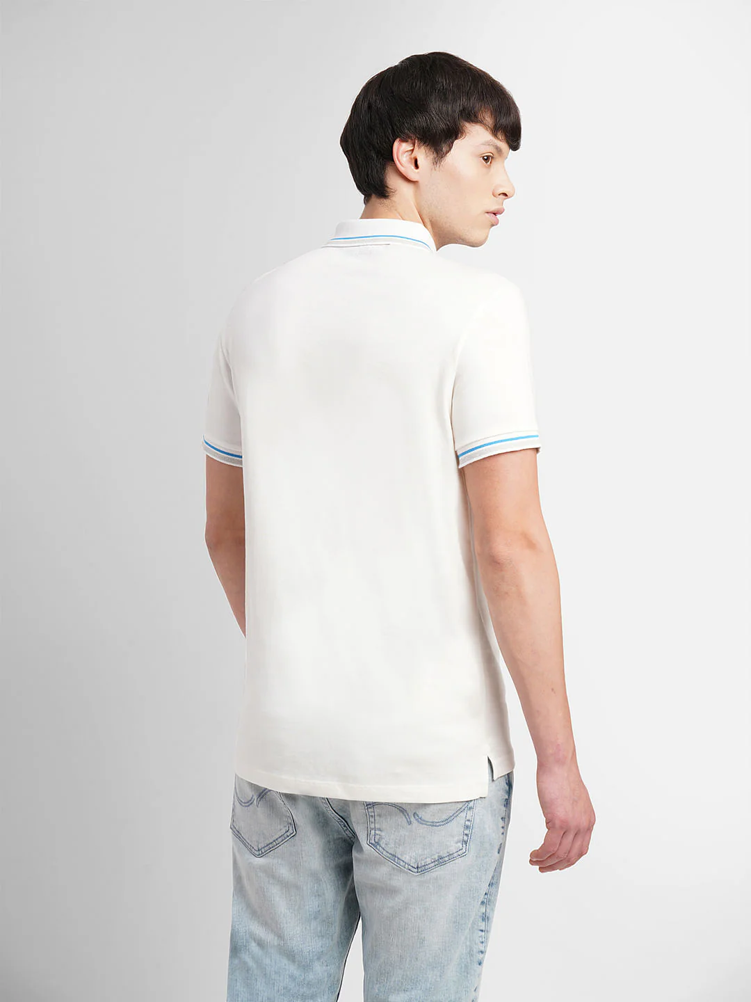 White Polo Neck T-Shirt - Image 4