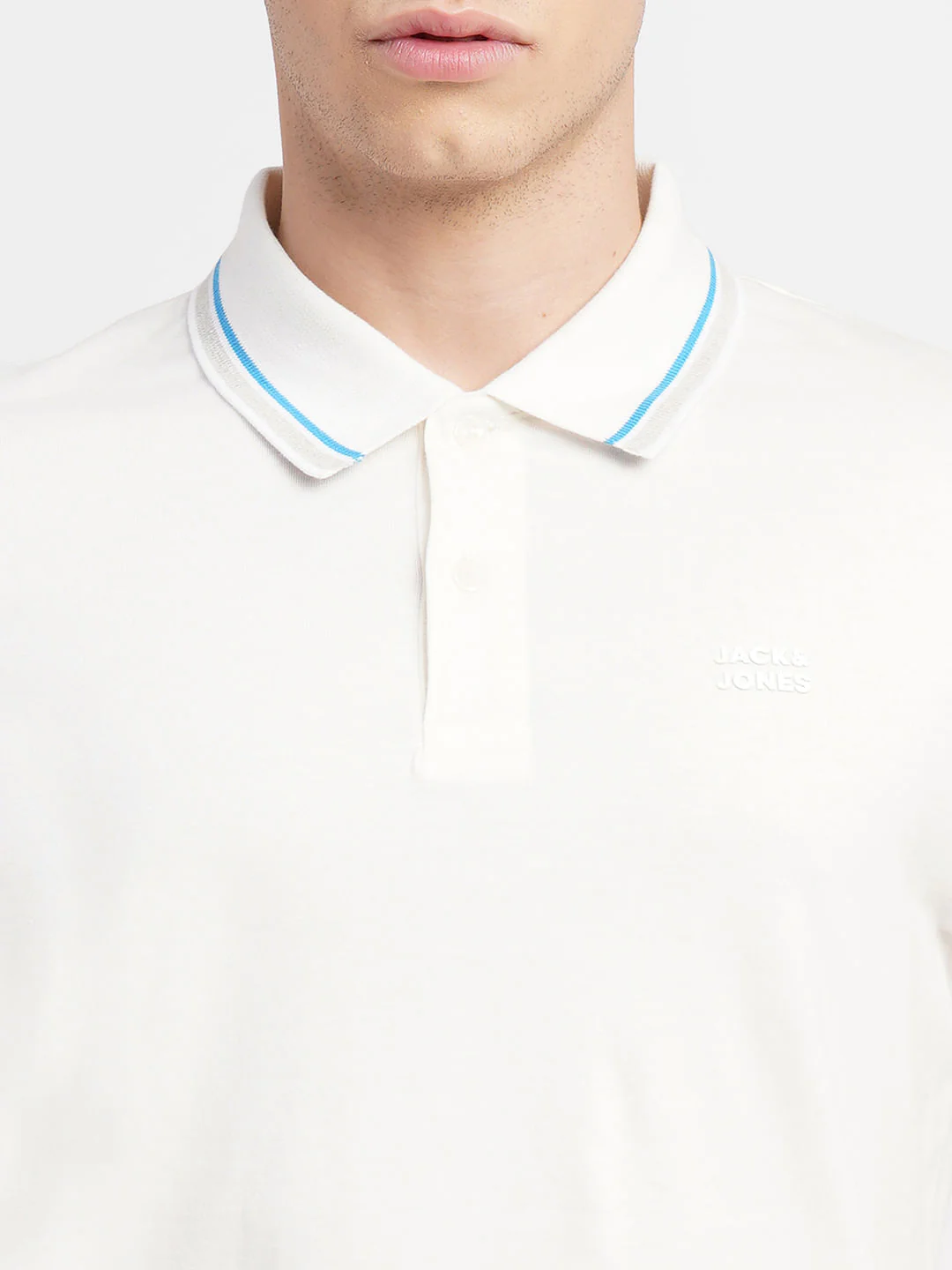 White Polo Neck T-Shirt - Image 5