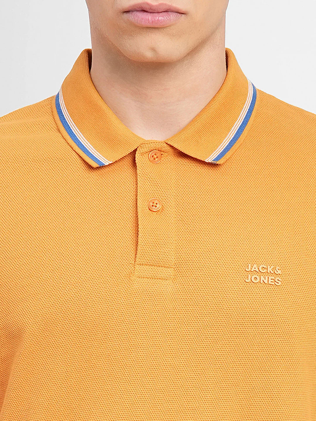 Orange Contrast Tipping Polo T-shirt - Image 5