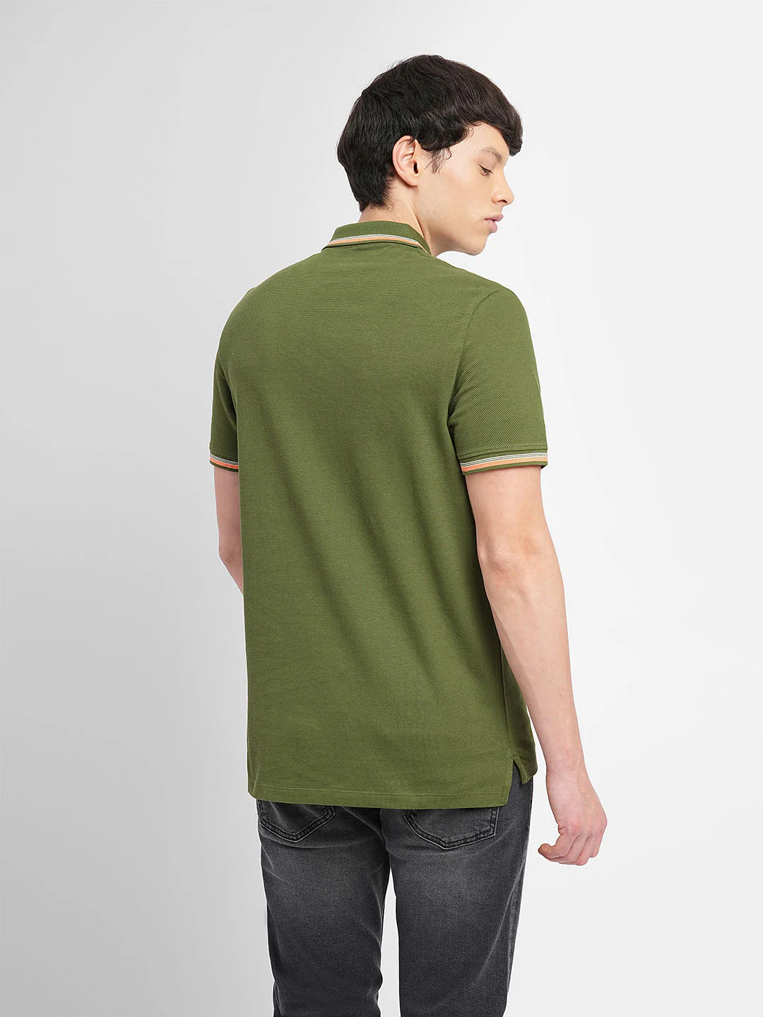 Green Contrast Tipping Polo T-shirt - Image 4