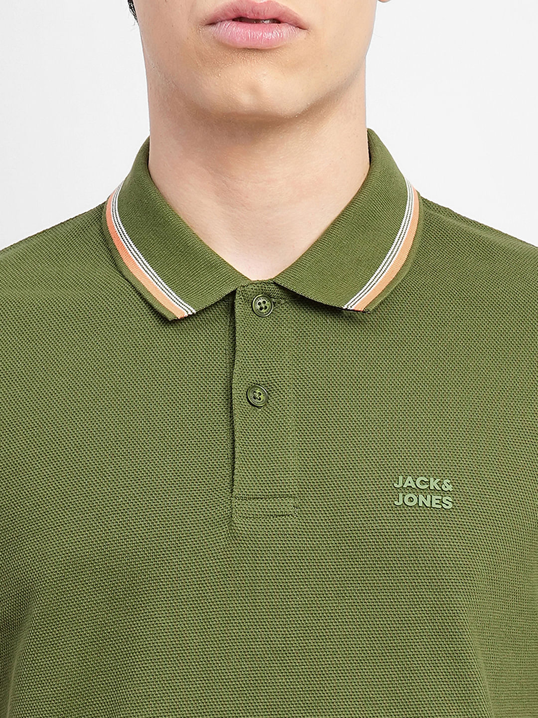 Green Contrast Tipping Polo T-shirt - Image 5
