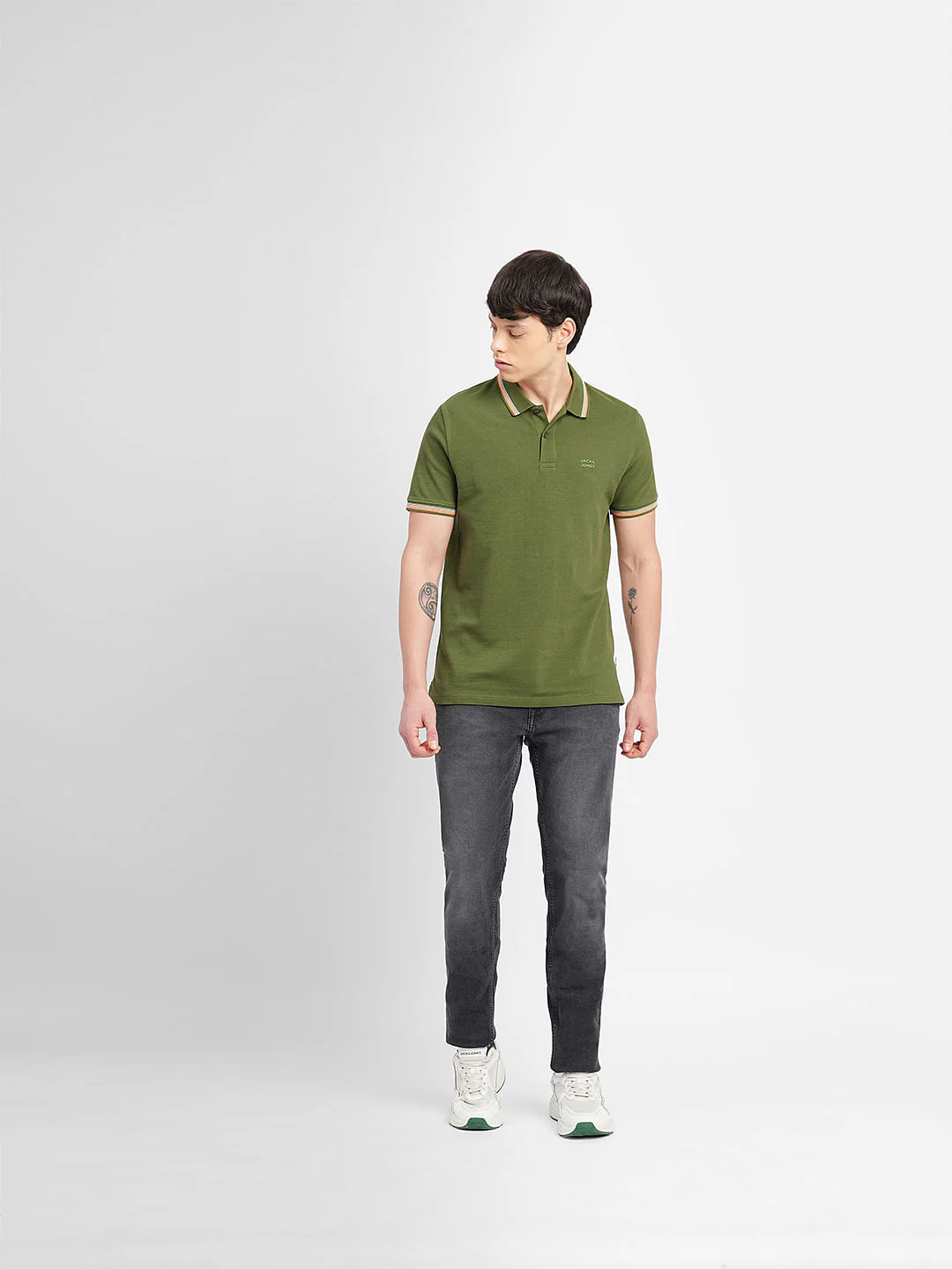 Green Contrast Tipping Polo T-shirt - Image 6