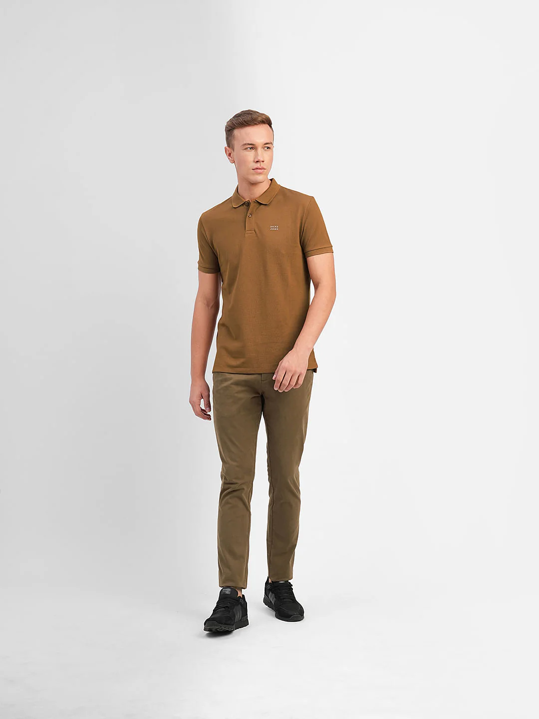Dark Brown Polo Neck T-shirt - Image 6
