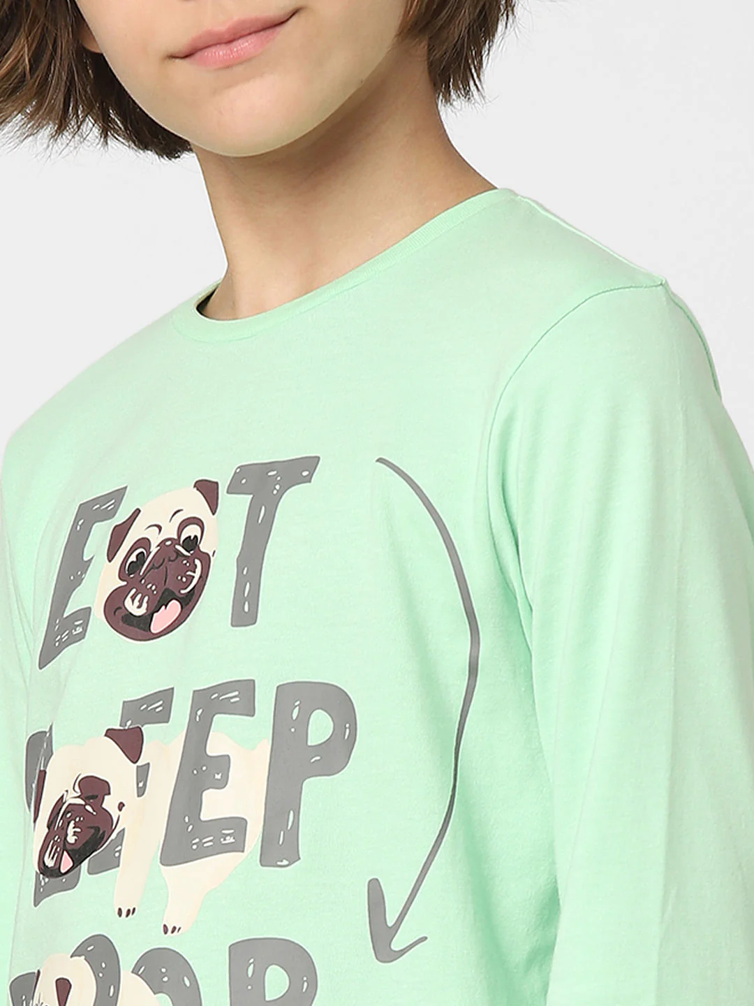 Boys Green Printed T-shirts & Pyjama Night Suit Set - Image 5