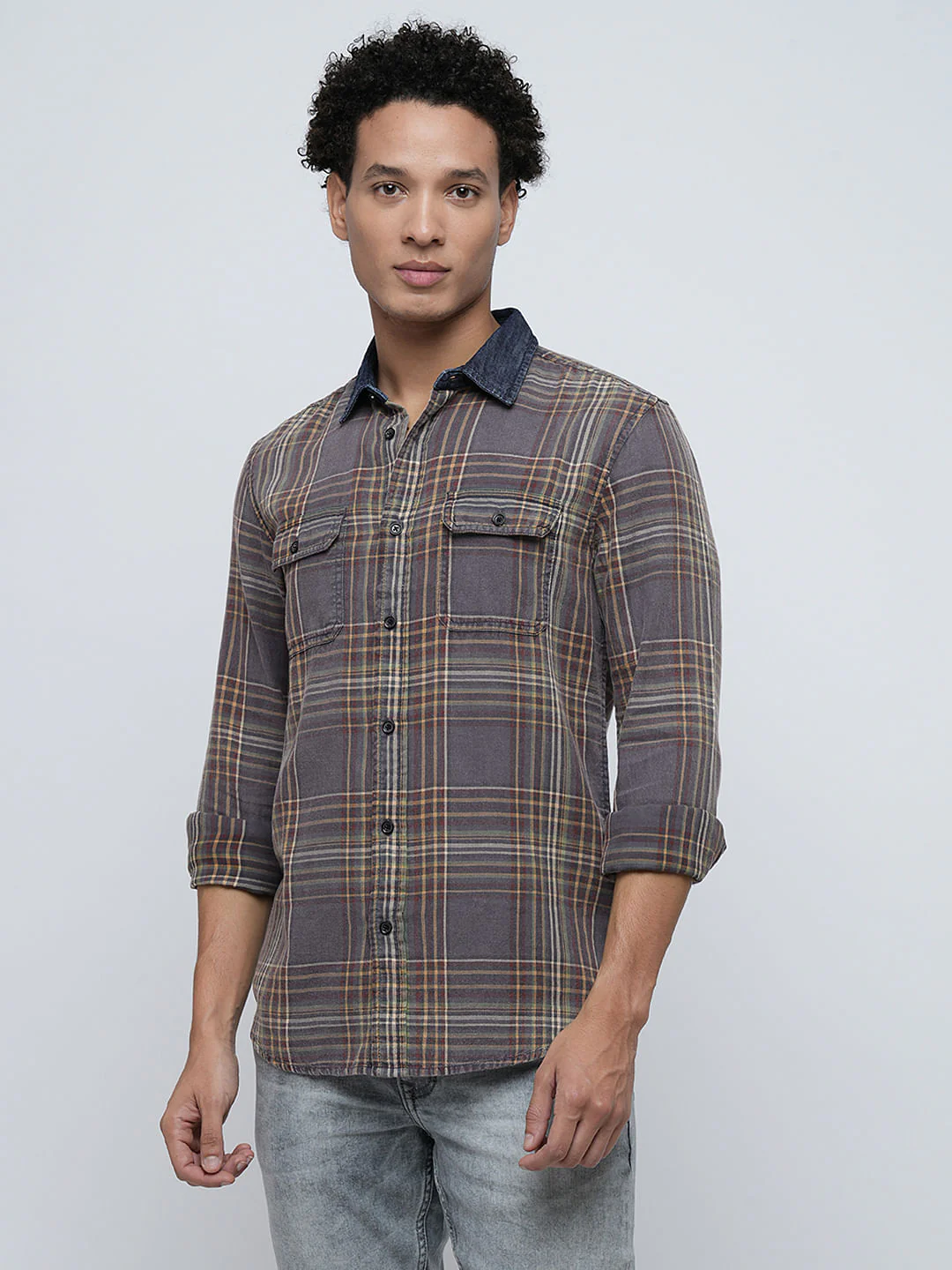 PRODUKT by JACK&JONES Brown Check Cotton Shirt - Image 2