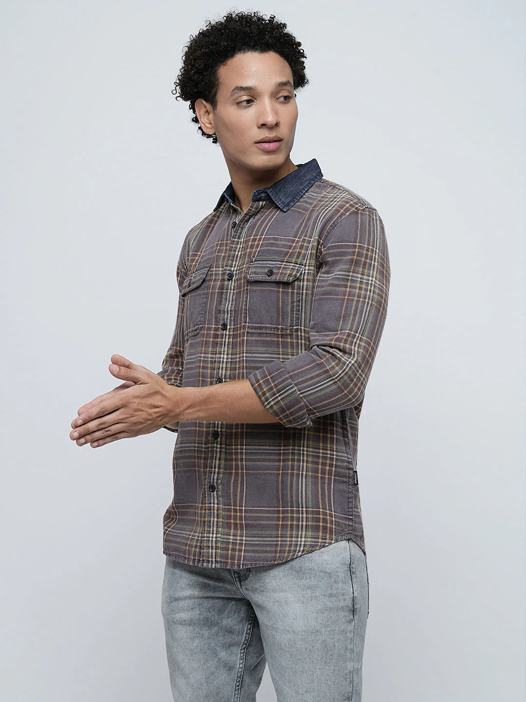 PRODUKT by JACK&JONES Brown Check Cotton Shirt - Image 3